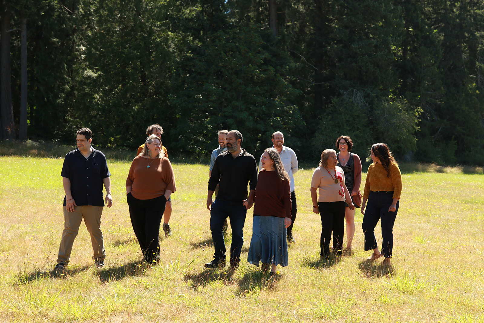 A group walking the property together at Camp Denman