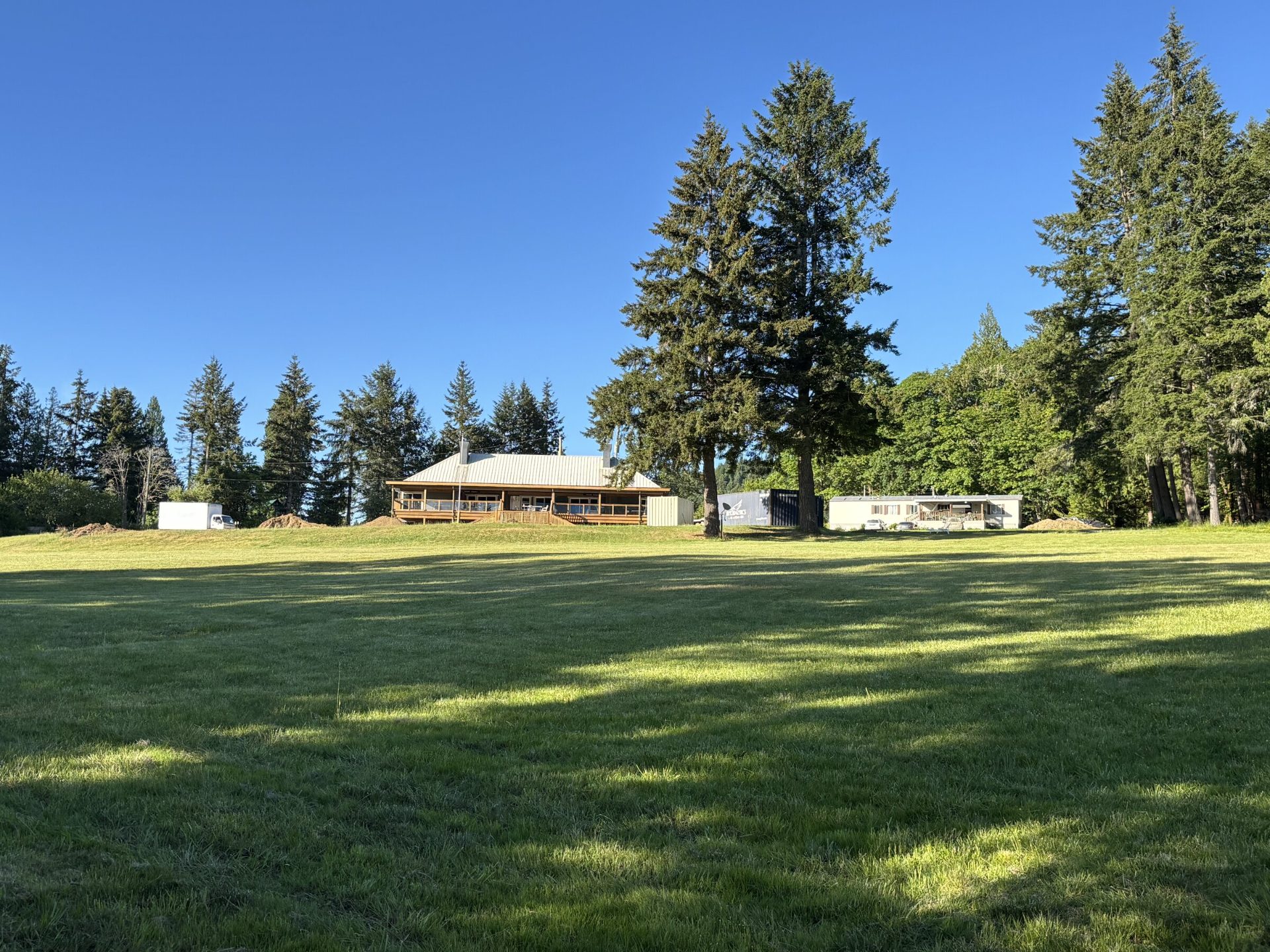 The lodge above the gathering field at Camp Denman